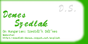 denes szedlak business card